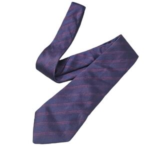 Christian Dior Monsieur Tie Navy Red Stripe Silk Made in Italy